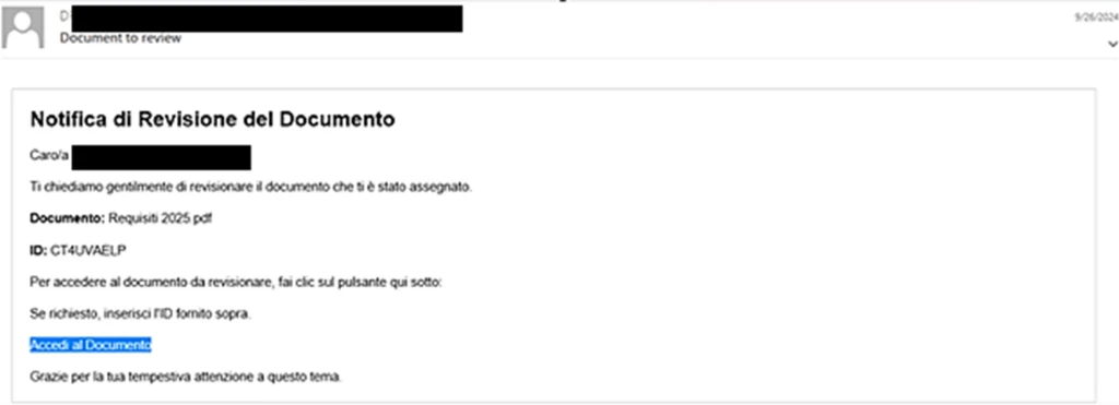 Screenshot of Storm-2372 lateral movement attempt containing a device code phishing payload