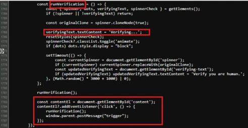 Screenshot of JavaScript code