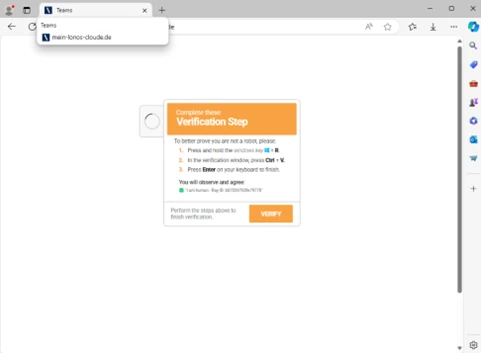 Screenshot of a ClickFix landing page