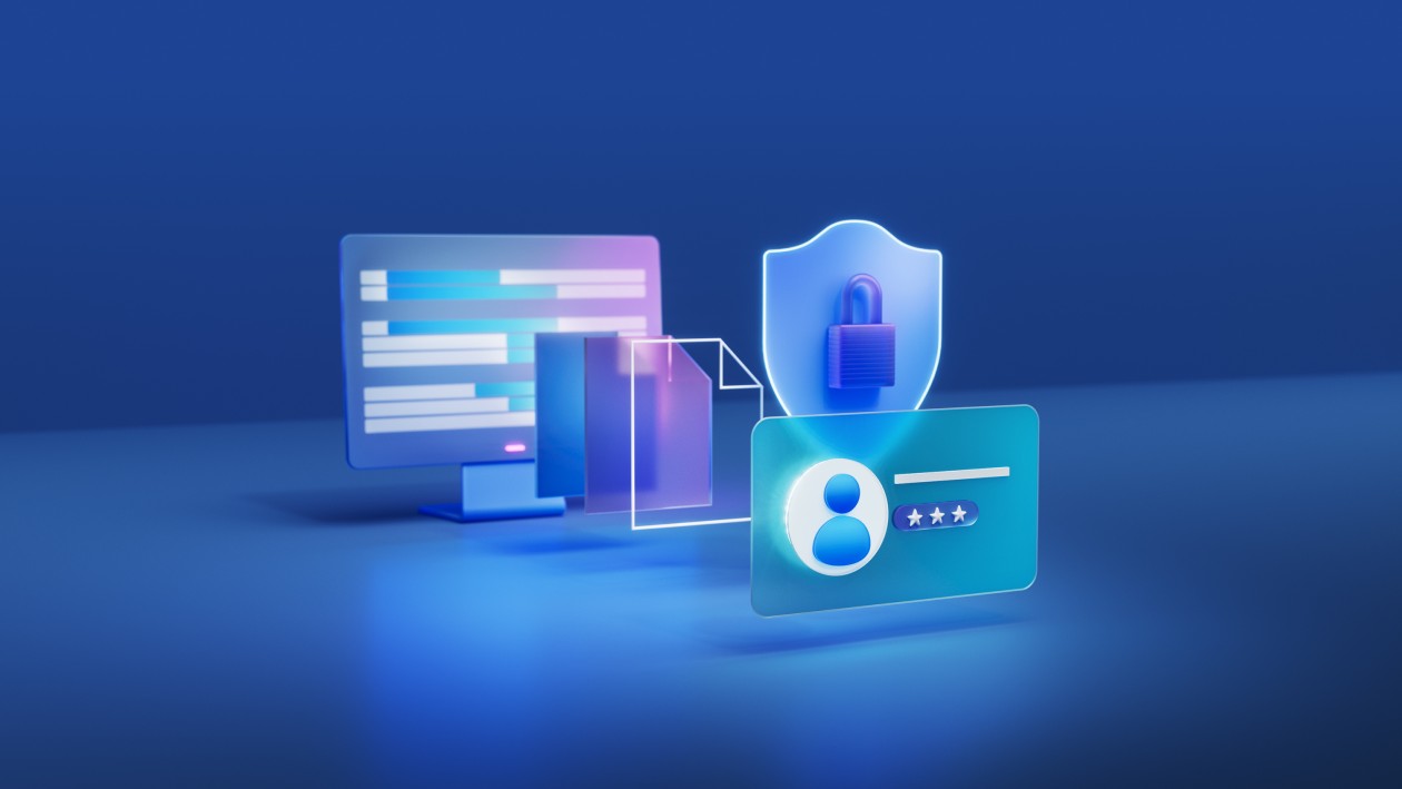 Computer screens with a lock and a shield