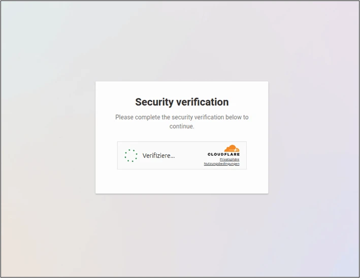 Screenshot of the Cloudflare security verification prompt