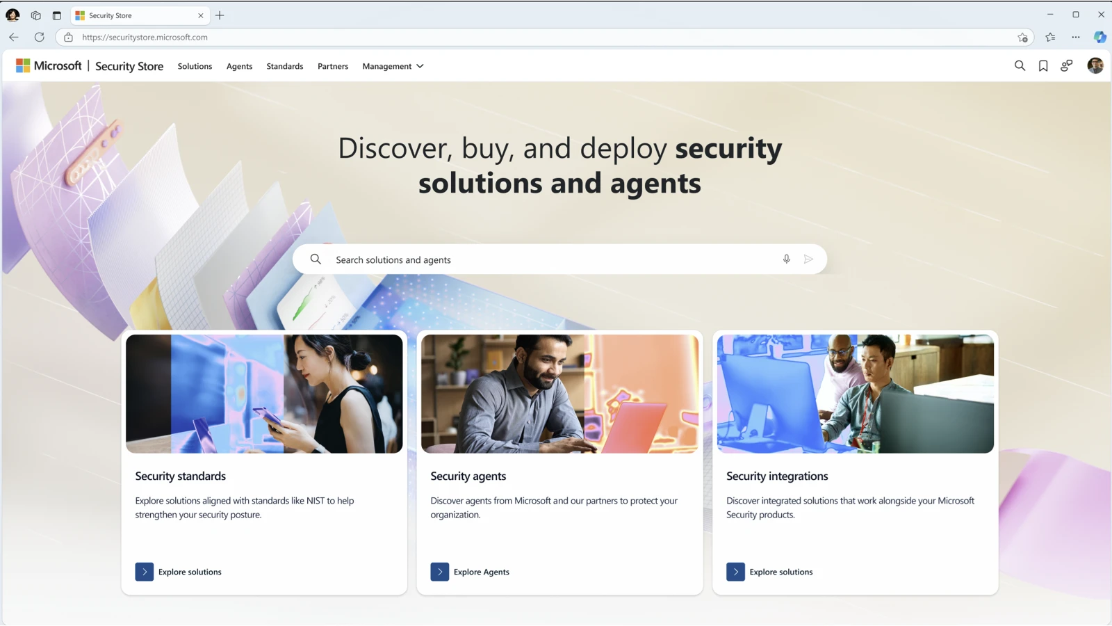 The Microsoft Security Store home page.