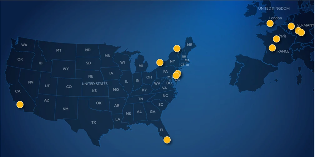 Map showing location of RedVDS hosting providers