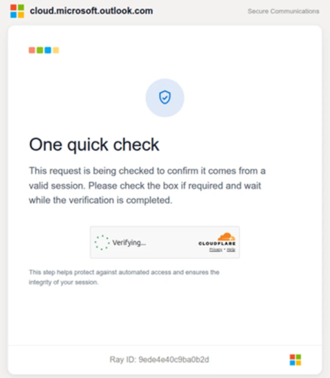 Screenshot of captcha challenge. 