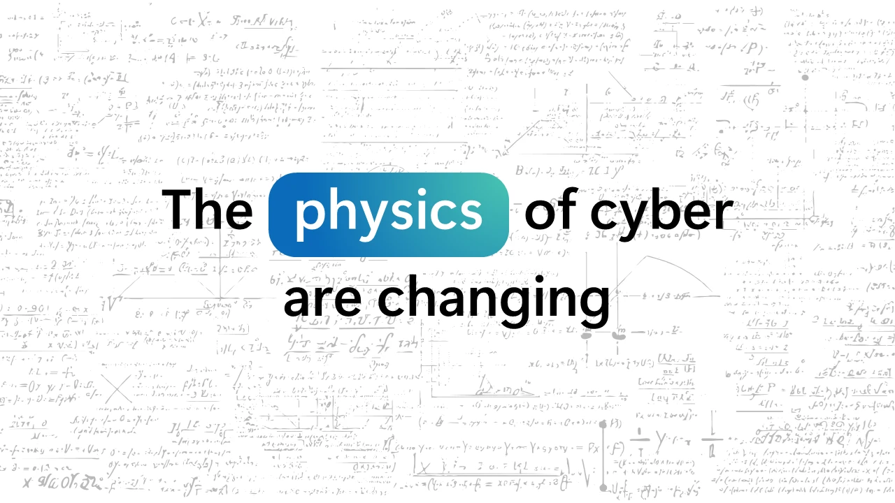 A decorative image that says the physics of cyber are changing
