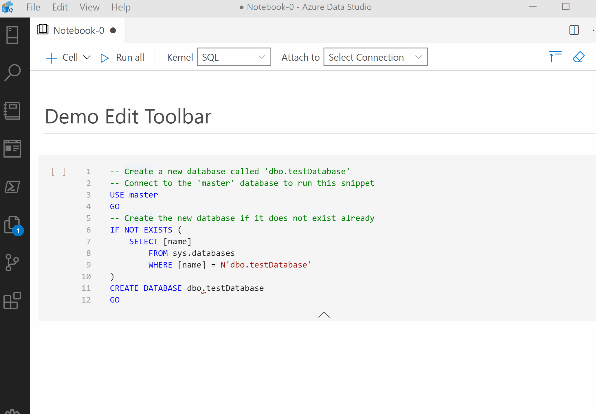 Edit cell toolbar in action