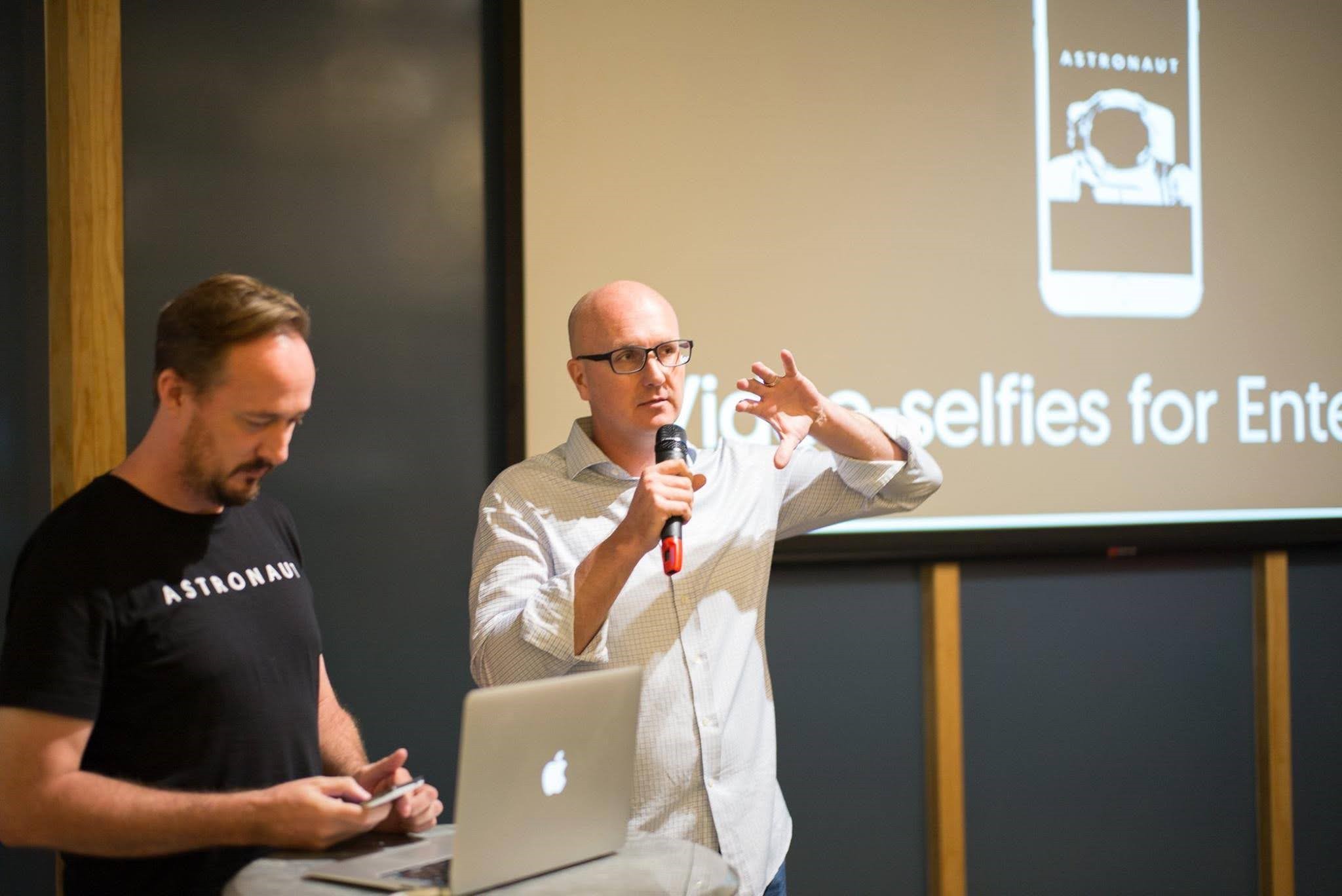 Astronaut speaking at conference