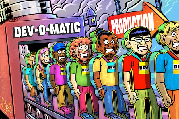 Cartoon of software developers