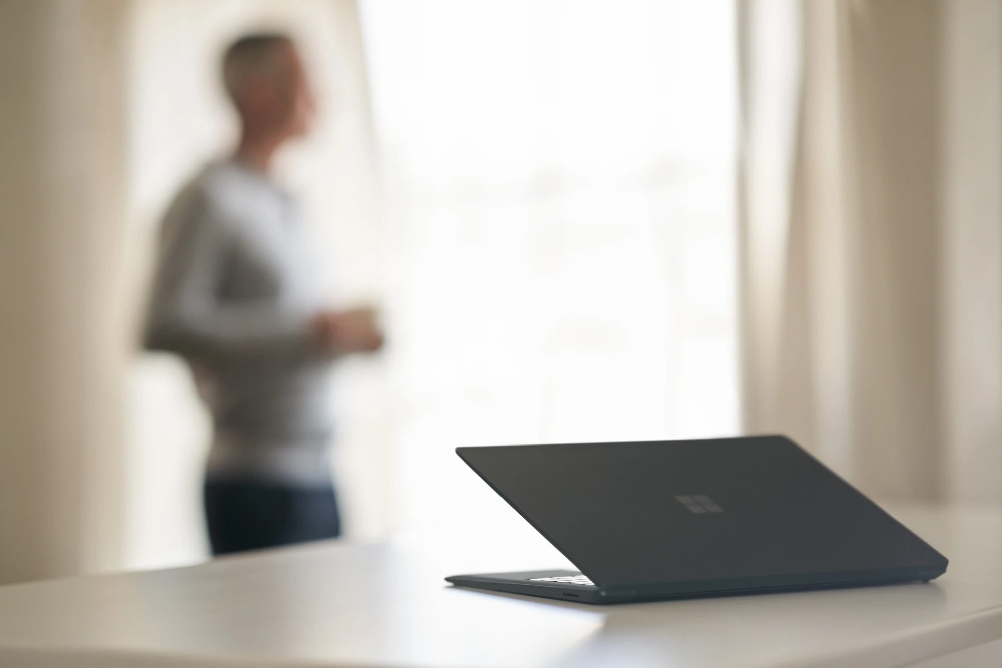 Laptop on a table