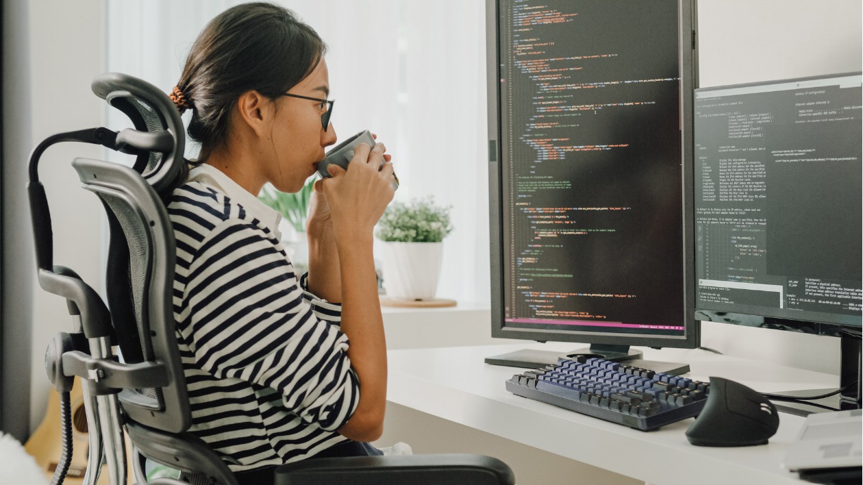 Person sitting at a desk
