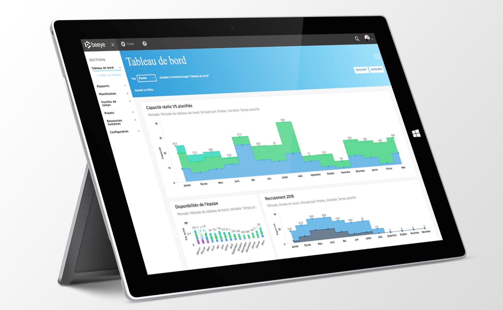 Une image d'une tablette avec des graphiques de performance
