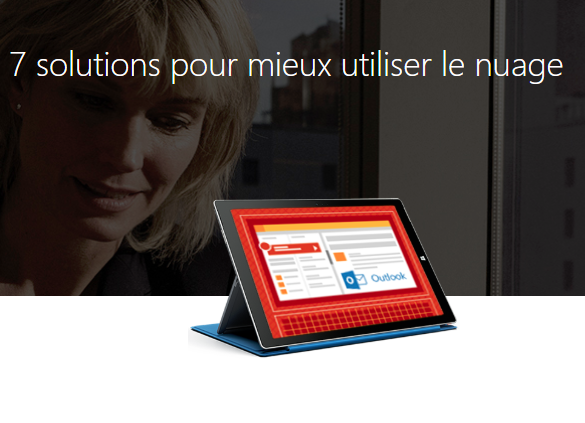Image d'un livre électronique avec l'énoncé : « 7 solutions pour mieux utiliser le nuage.