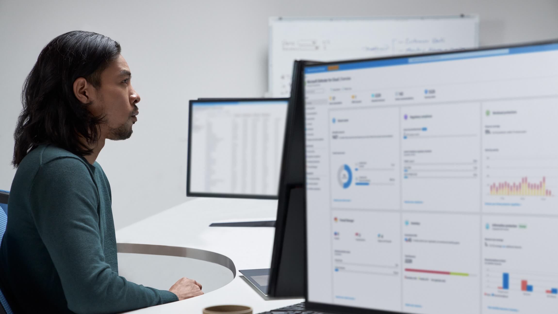 Security practitioners at work in a security operations center.
