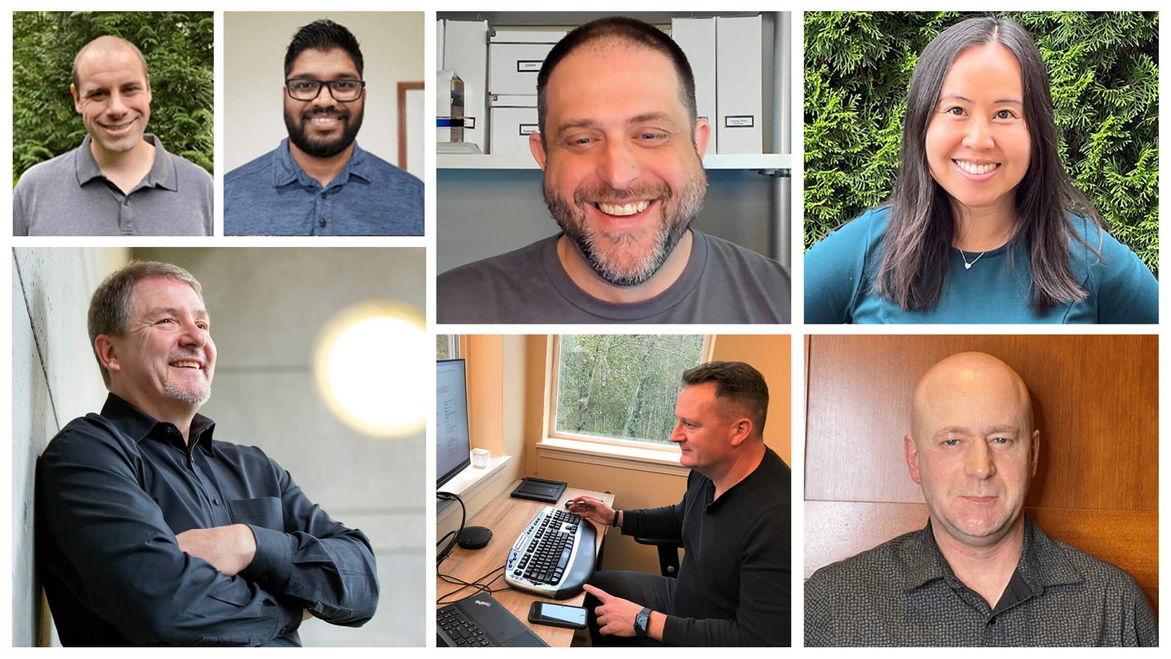 A photo collage of Microsoft employees who work at securing the company.