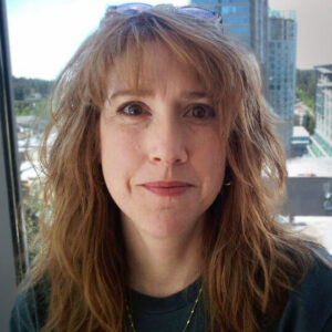 Cone smiles in a photo taken in a Microsoft building.