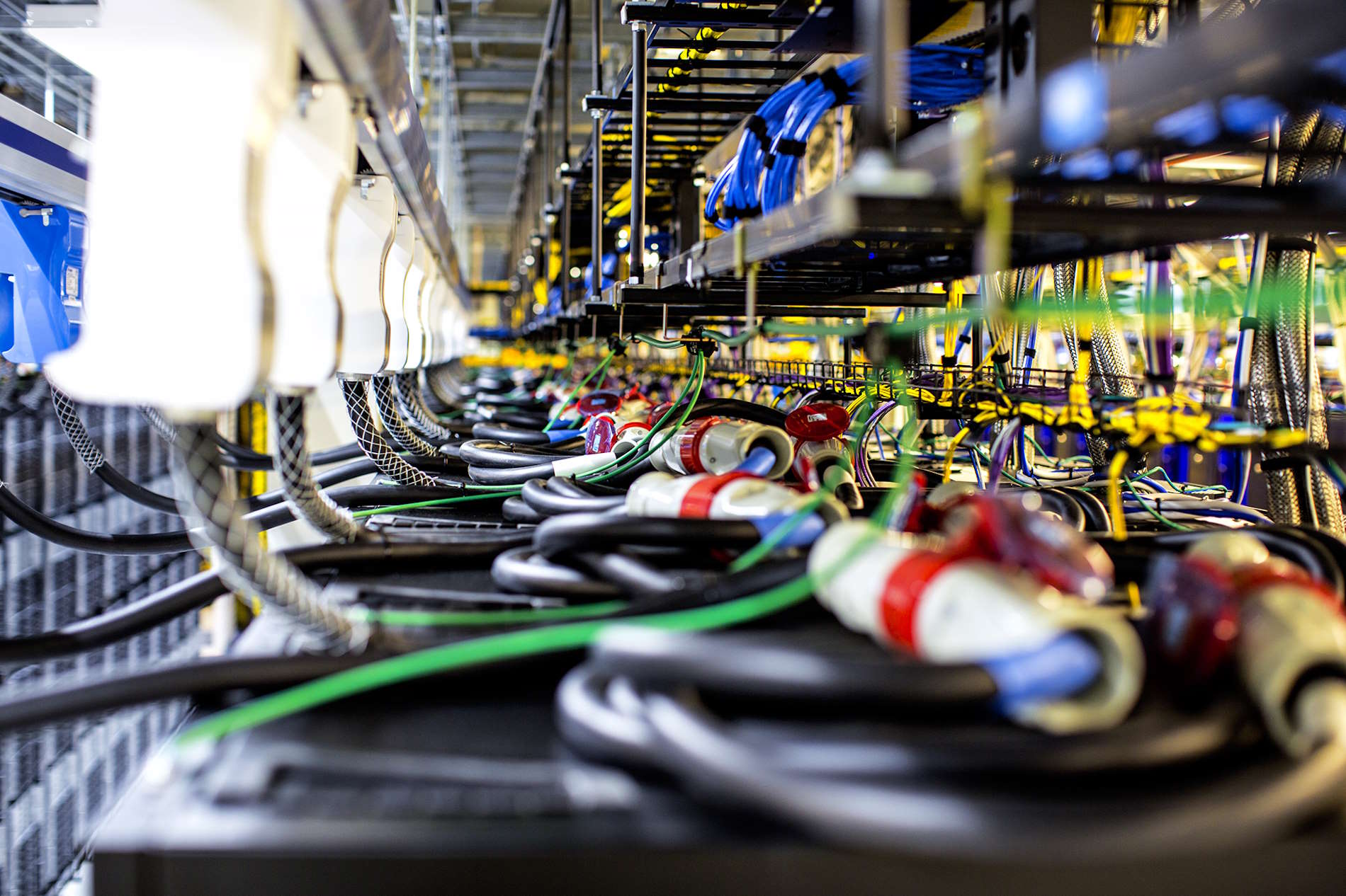 The view from inside a Microsoft datacenter server farm.