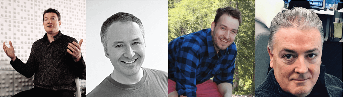 Collage of portrait photos showing Hempey, Marzynski, Albert, and Sherry.