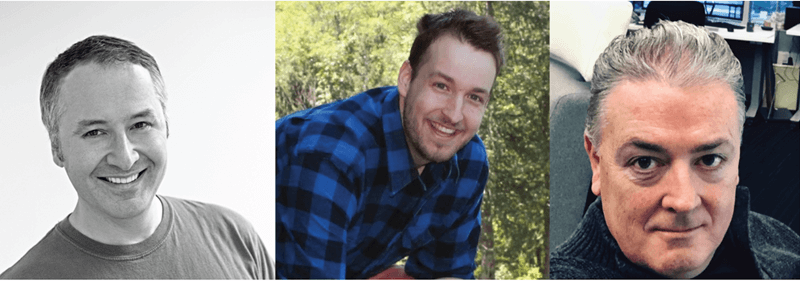 Images of Marzynski, Albert, and Sherry joined together in a photo collage. 