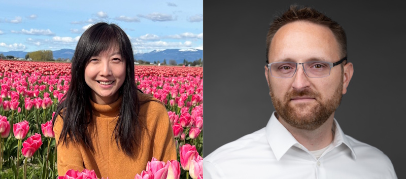 Han and Daly appear in photos that have been joined together into a composite image.  