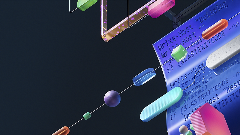 背景にテキストがあるさまざまな色のオブジェクトのクローズアップ