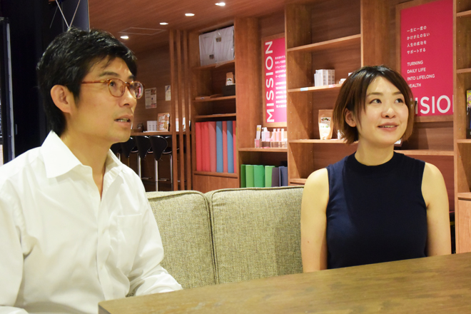 株式会社FiNC ウェルネス経営事業本部 統括部長 吉田 大介氏、ウェルネス経営事業本部 シニアマネージャー 岩本 夏鈴氏