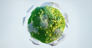 草木の生い茂る球体のイメージ