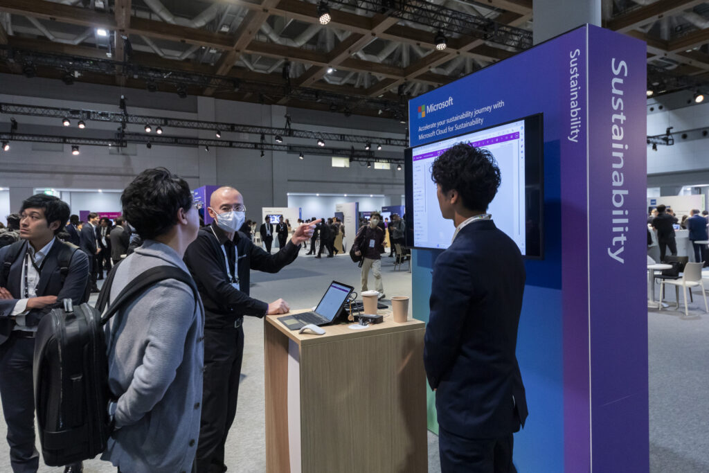 Sustainability Manager のデモンストレーションが実施されたサステナビリティブース