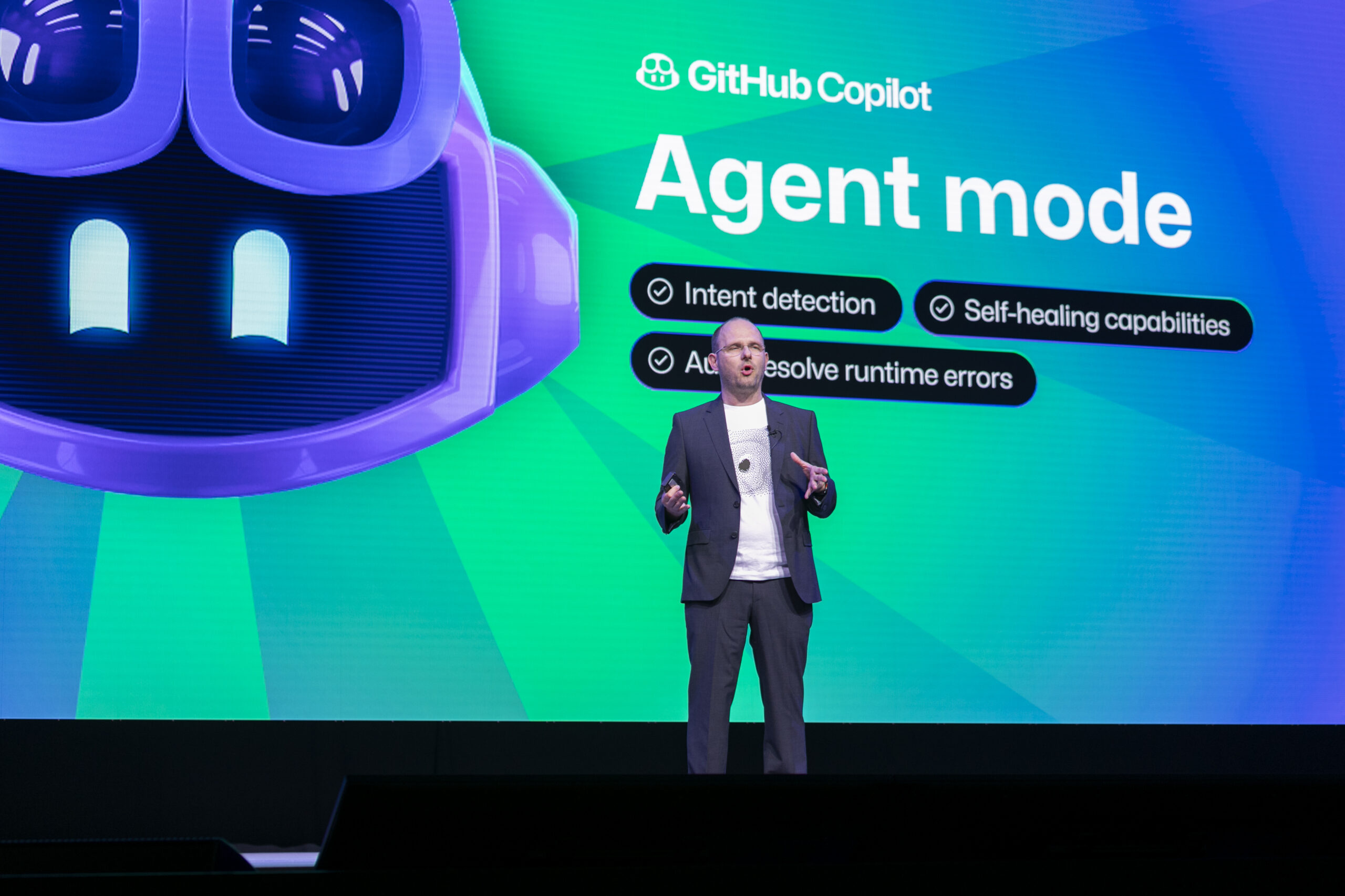 A man standing on a stage