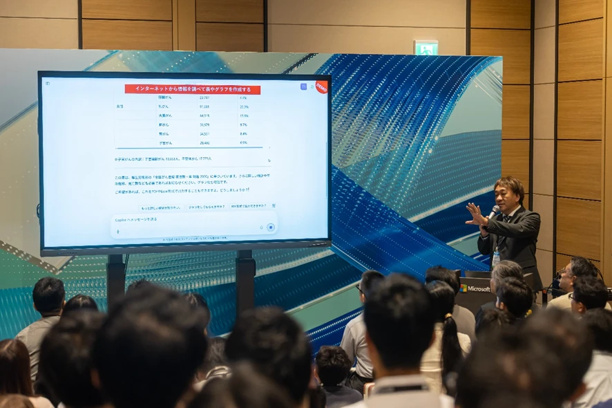 ライブデモを行う西脇