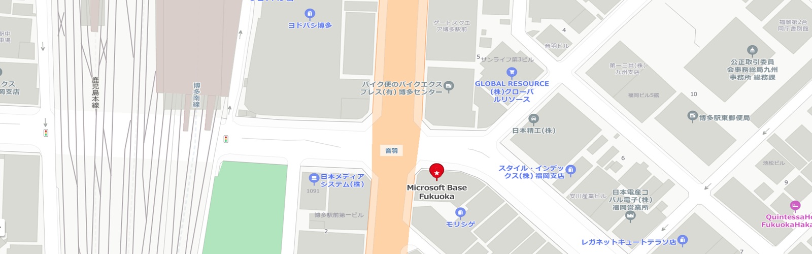 Microsoft Base 福岡 のアクセスマップ