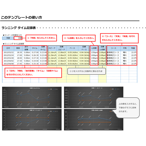 自己タイム記録表 (ランニング) 画像スライド-4