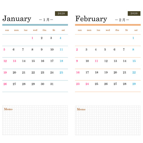 2026 年度カレンダー (手帳・A4 折りたたみ・ミニ) 画像スライド-1