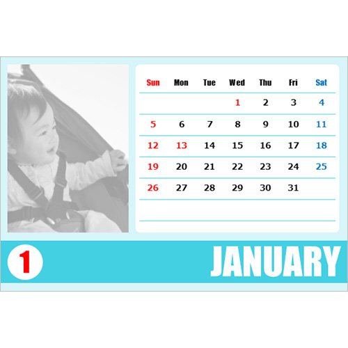 2026 年度カレンダー (シンプル・ハガキサイズ) 画像スライド-1