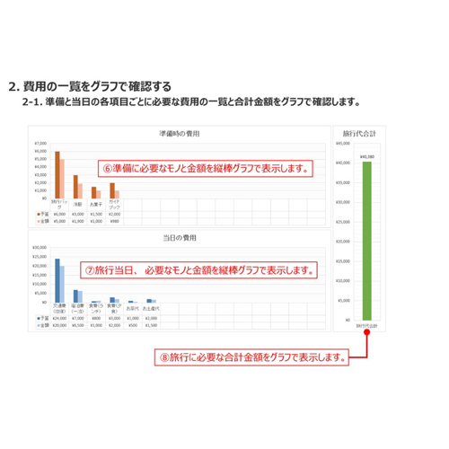 予算管理表 (旅行) (タッチ対応) 画像スライド-4